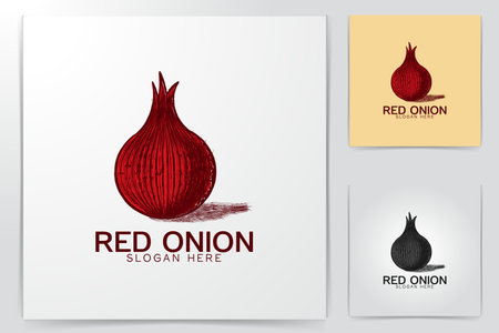 red onion logo Ideas. Inspiration logo design. Template Vector Illustration. Isolated On White Backgroundのイラスト素材