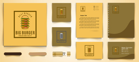 pile of burger, burger logo and business branding template Designs Inspiration Isolated on White Backgroundのイラスト素材