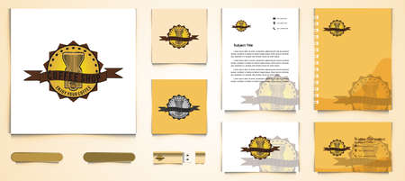 Vintage coffee roaster, modern coffee grinder logo and business branding template Designs Inspiration Isolated on White Backgroundのイラスト素材