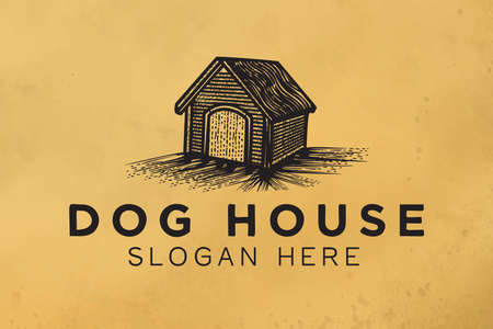 hand drawn dog house .Designs Inspiration Isolated on White Backgroundのイラスト素材