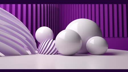 3d purple and white abstract geometrical AI Generated Imageの素材