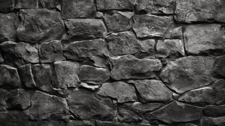Dark black stone wall grunge AI Generated Imageの素材