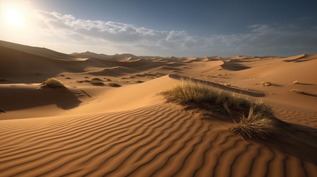 western gold sand desert sahara, Ai Generated Imageの素材