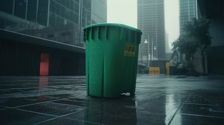 a large green trash, generated ai imageの素材