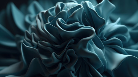 textile ruffle, blue cloth macro, wavy fashion, Ai Geneated Imageの素材