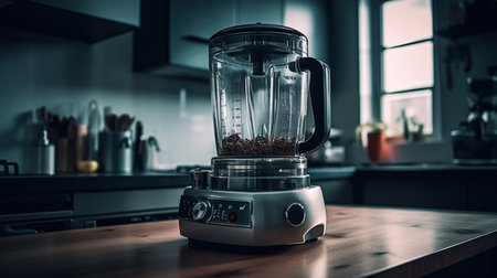 blender in a modern bright kitchen, generated ai imageの素材