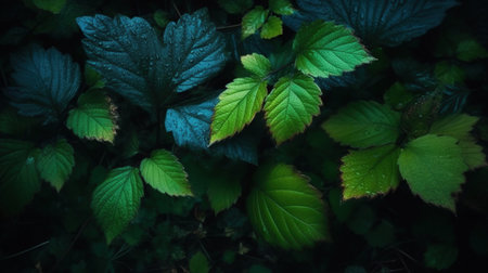 green Forest leaves, Ai Generated Imageの素材