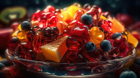 juicy fruit salad, generated ai imageの素材