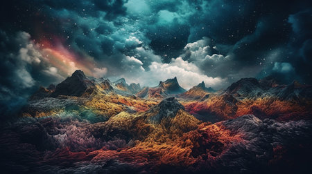 colorful cloudy space , generated ai imageの素材
