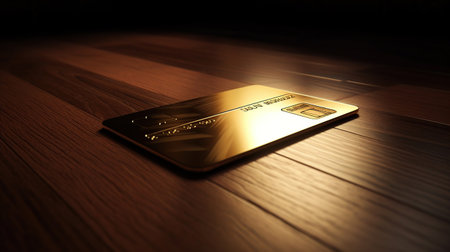 a classy golden bank card, generated ai imageの素材
