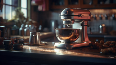 stand mixer mixing , generated ai imageの素材