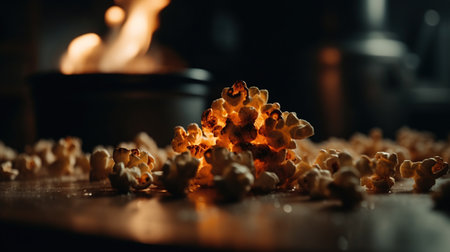 smell of burnt popcorn, generated ai imageの素材