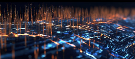 flow data network binary system AI Generated Imageの素材