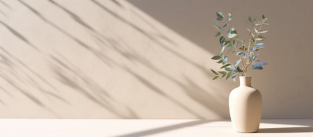 Minimalistic abstract gentle light beige background for product presentation AI Generated Imageの素材