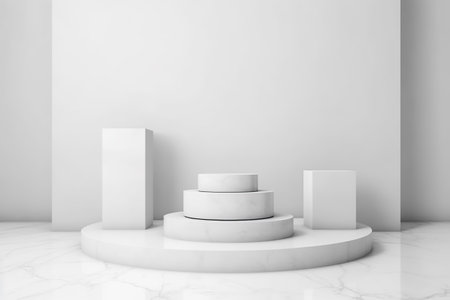 white podium display AI Generated Imageの素材