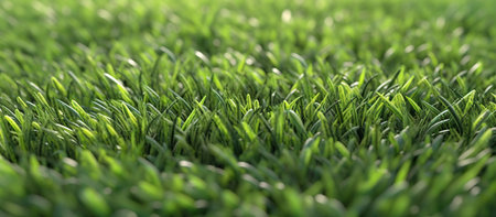 green carpet of neatly trimmed grass AI Generated Imageの素材