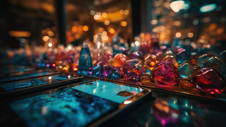 glass phone festival fusion background, generated ai imageの素材