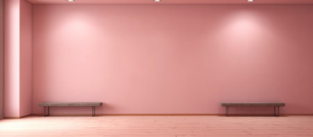 Empty light pink wall AI generated imageの素材