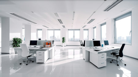 white office with copy space Generative AIの素材