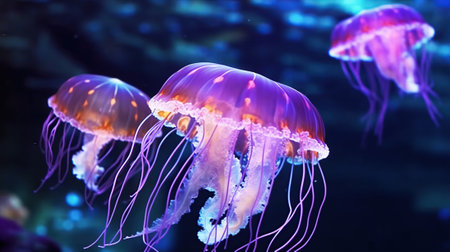 fluorescent jellyfish Generative AIの素材