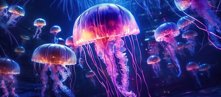 fluorescent jellyfish Generative AIの素材