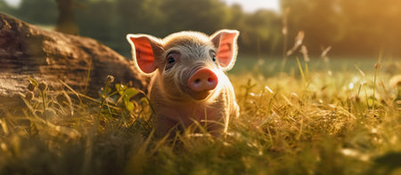 cute pig Generative AIの素材