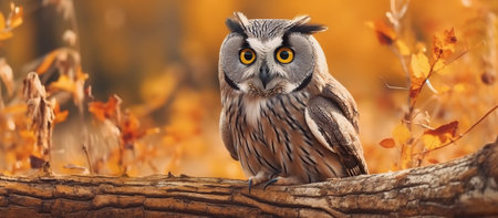 little owl in the nature habitat, sitting on the dry tree branchの素材