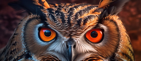 an Eagle-Owl searching for prey Generative AIの素材