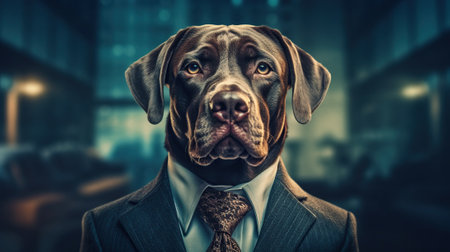 dog in an expensive business suit Generative AIの素材