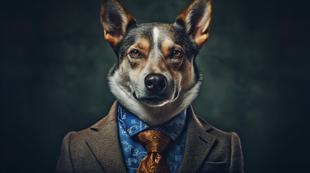 dog in an expensive business suit Generative AIの素材
