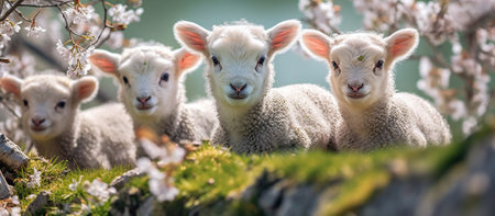 lamb spring background Generative AIの素材