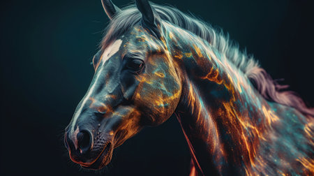 Horse cinematic background Generative AI, Generative, AIの素材