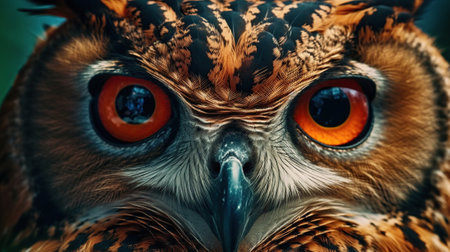 an Eagle-Owl searching for prey Generative AIの素材