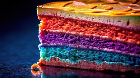 Cut rainbow cake, Generative AIの素材