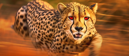 Cheetah in a motion blur Generative AIの素材