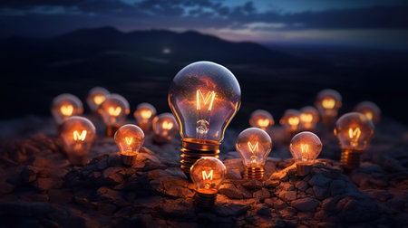 creativity laying bulb Generative AIの素材