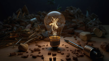 creativity laying bulb Generative AIの素材
