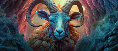 Capricorn the Goat Zodiac Sign Generative AIの素材