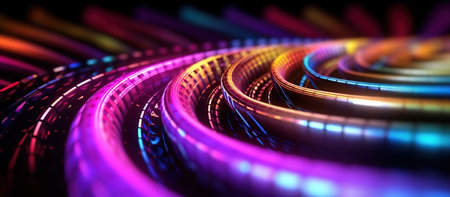 warp technology neon AI Generated Imageの素材