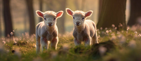 lamb spring background Generative AIの素材