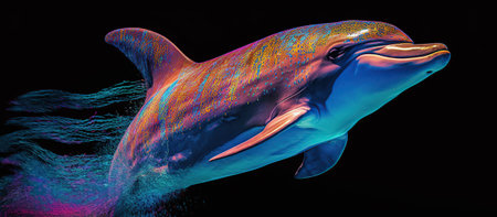 dolphin cinematic background Generative AIの素材