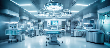 Interior view of operating room Generative AIの素材