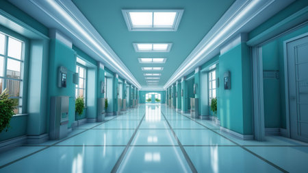 Interior of luxury hospital hall Generative AIの素材