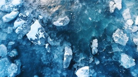 Abstract background of under ice frozen air flows in lake , Generative AIの素材