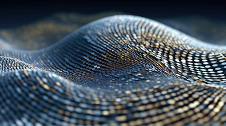 Wave of dots and weave lines. Abstract background. Network connection structure ,Generative AIの素材