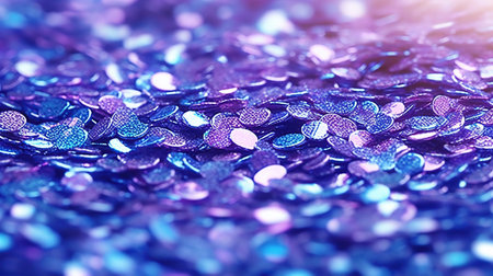 abstract glitter silver, purple, blue lights background Generative AIの素材