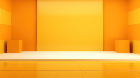 yellow background abstract empty room studio Generative AIの素材