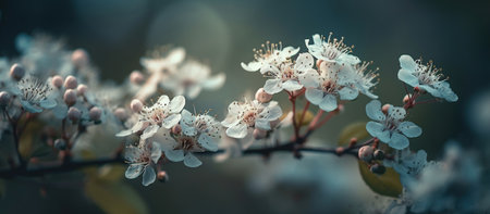 white flowers on a toned, AI Generated Imageの素材