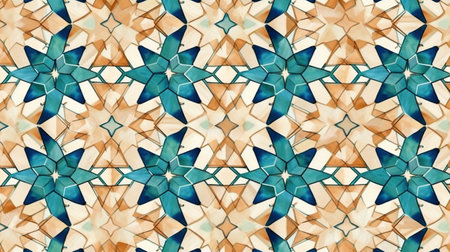 Seamless Traditional Islamic Pattern AI, Generated Imageの素材