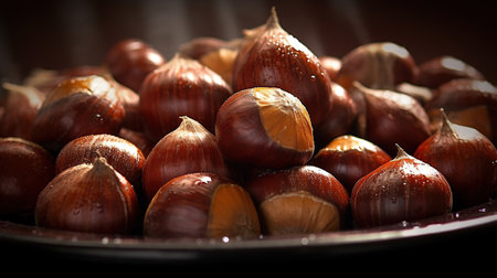 roasted chestnuts Generative AIの素材